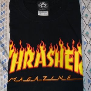 Thrasher Flame Logo Black T-Shirt